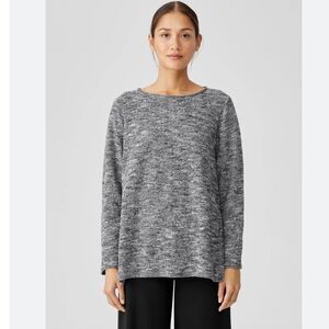 EILEEN FISHER PERUVIAN ORGANIC COTTON TWISTED SLUB KNIT SWEATER WOMENS SMALL